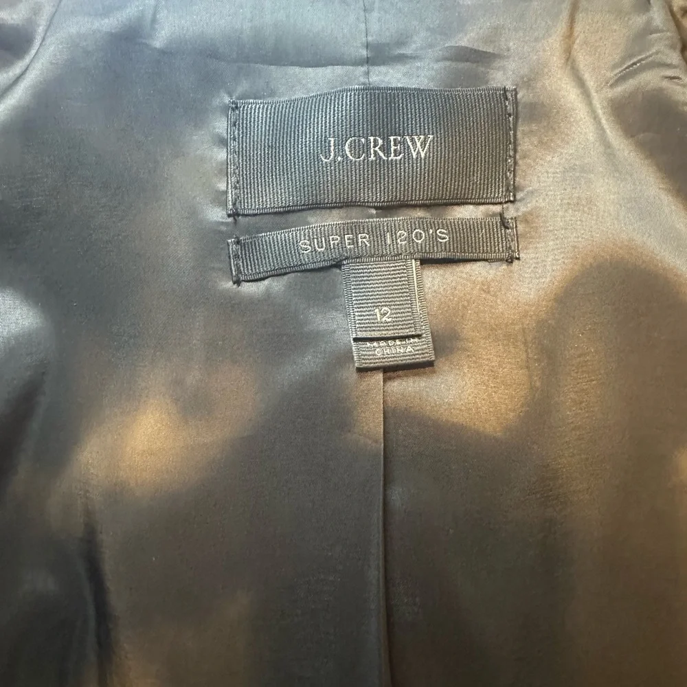 J. Crew Dark Gray Wool Blazer Jacket Size 12 - Picture 6 of 9